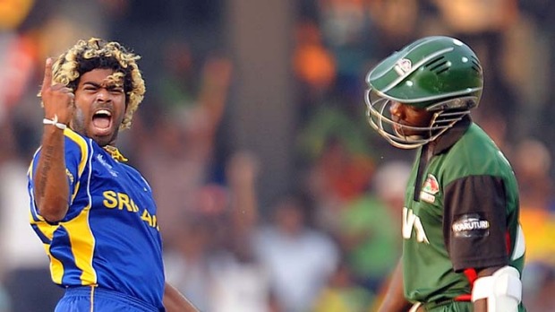 Lasith Malinga est heureux. Le Kenyan moins.
