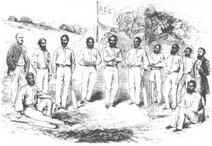 L'équipe Aborigène lors du Boxing Day 1866 au Melbourne Cricket Club