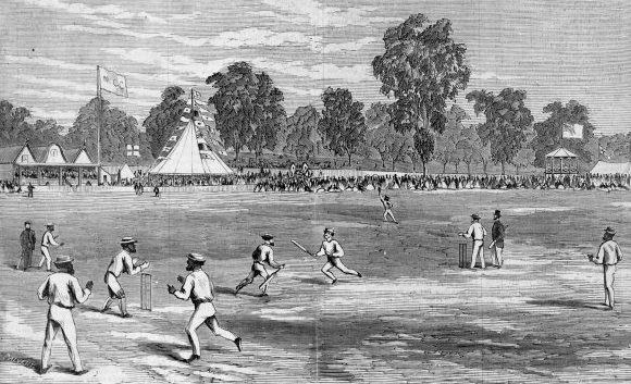 Un match de l'équipe Aborigène au Melbourne CC en 1867